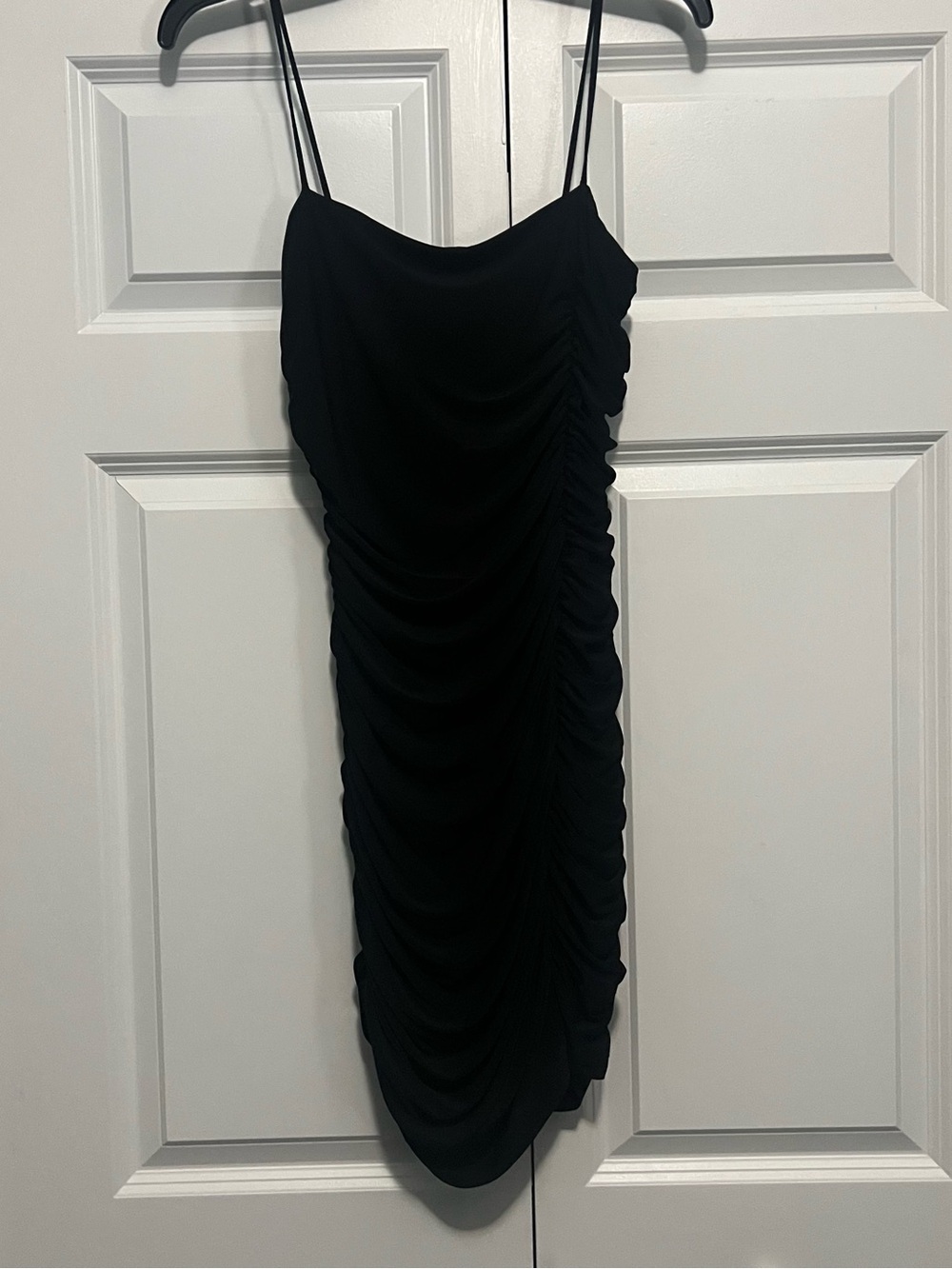 Winsdor Black Ruched Mini Dress